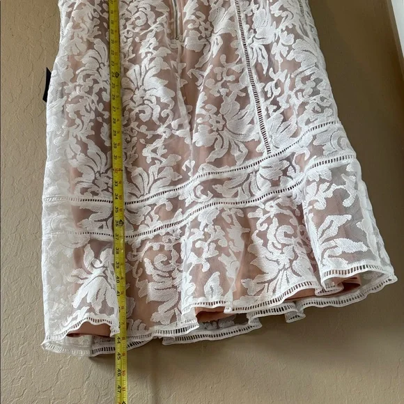 Lulu's Women’s White & Nude Lace Dress Spaghetti straps Fitted size XXL NEW - Picture 14 of 17